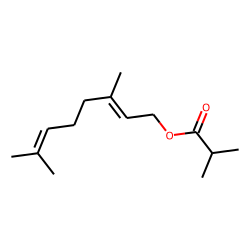 Propanoic acid, 2-methyl-, 3,7-dimethyl-2,6-octadienyl ester, (E)-