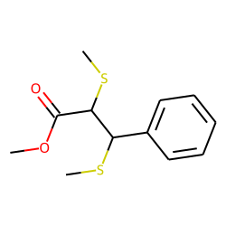 Propanoic acid, 3-phenyl, 2,3-bis-(methylthio), methyl ester
