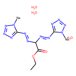Bis[5-tetrazolylazo]acetic acid, ethyl ester, disodium deriv. trihydrate