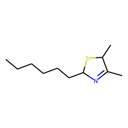 4,5-dimethyl-2-hexyl-3-thiazoline, trans