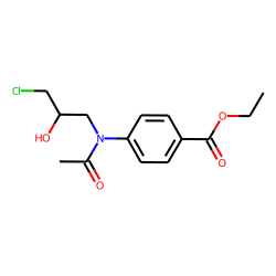 Benzoic acid, p-[n-(3-chloro-2-hydroxypropyl)acetamido]-, ethyl ester