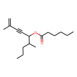Hexanoic acid, 2,6-dimethylnon-1-en-3-yn-5-yl ester