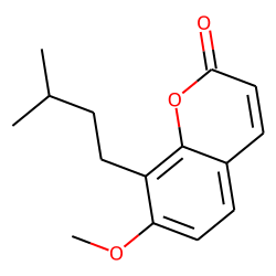 2H-1-Benzopyran-2-one, 7-methoxy-8-(3-methylbutyl)-