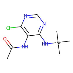 Pyrimidine, 6-hydroxy-5-acetamino-4-chloro, TMS