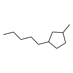 Cyclopentane, 1-methyl-3-pentyl, trans