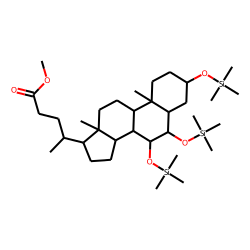 Cholanic acid, 3«alpha»,6«alpha»,7«alpha»-trihydroxy, Me-TMS