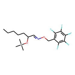 Heptanal, 2-hydroxy, PFBO, TMS, # 1