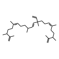 (6E,11E,16E)-2,3,6,10,13,17,20,21-octamethyl-10-vinyl-1,6,11,16,21-docosapentaene, isomer # 1