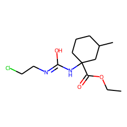 Cyclohexanecarboxylic acid, 1-[3-(2-chloroethyl)ureido]-3-methyl-, ethyl ester