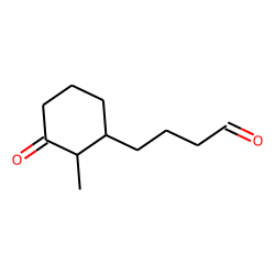 Cyclohexanebutanal, 2-methyl-3-oxo-, cis-