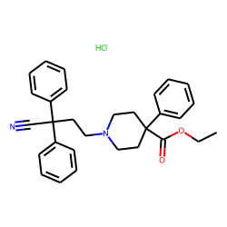 4-Ethoxycarbonyl-alpha,alpha,4-triphenyl-1-piperidinebutyronitrile, hydrochloride