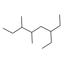 3,4-dimethyl-6-ethyl-octane, b