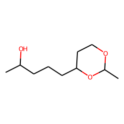 1,3-Dioxane, 2-methyl-4-(4-hydroxypentyl), 2R,4R