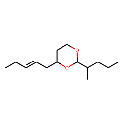 1,3-Dioxane, 2-(1-methylbutyl)-4-(2-pentenyl), 2S,4R