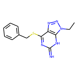 Triazolo[4,5-d]pyrimidine, 3h-v-,5-amino-7-benzylthio-3-ethyl-