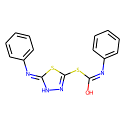 Phenyl thiolcarbamic acid, 5-anilino-1,3,4-thia-diazol-2-yl ester