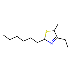 4-ethyl-2-hexyl-5-methyl-3-thiazoline, trans