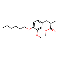3-(3-methoxy-4-hexyloxy-phenyl)-2-methyl-propionic acid, methyl ester