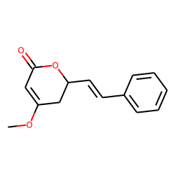 2H-Pyran-2-one, 5,6-dihydro-4-methoxy-6-(2-phenylethenyl)-, [R-(E)]-