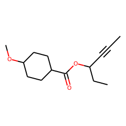Cyclohexanecarboxylic acid, 4-methoxy-, hex-4-yn-3-yl ester