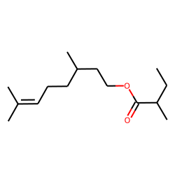 Butanoic acid, 2-methyl-, 3,7-dimethyl-6-octenyl ester