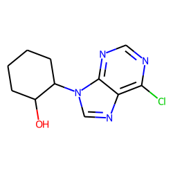Cyclohexanol, 2-(9h-6-chloropurin-9-yl)-, trans