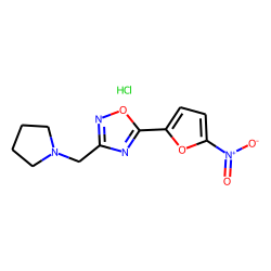 Oxadiazole, 1,2,4-, 5-(5-nitrofuran-2-yl)-3-(pyrrolidinylmethyl)-, hydrochloride