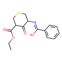 Thiopyran-3-carboxylic acid, 5-benzamido-4-oxo-, ethyl ester