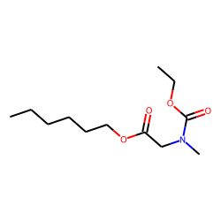 Glycine, N-methyl-N-ethoxycarbonyl-, hexyl ester