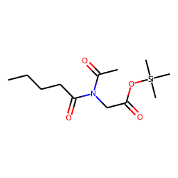 Valeryl acetyl glycine, TMS # 1