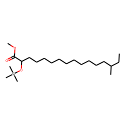 Hexadecanoic acid, 14-methyl-2-trimethylsilyloxy, methyl ester