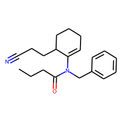 1-(N-Benzyl-N-butanoyl)amino-6-(2-cycnoethyl)cyclohexene