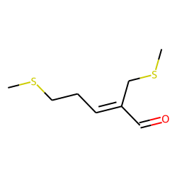 2-[(methylthio)methyl]-5-(methylthio)-2-pentenal