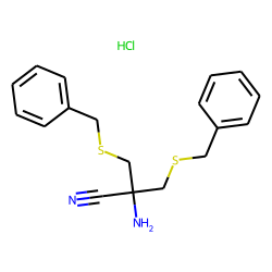 Propionitrile, 2-amino-3-(benzylthio)-2-[(benzylthio)methyl]-, hydrochloride