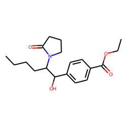 Benzoic acid, 4-[1-hydroxy-2-(2-oxopyrrolidino)hexyl]-, ethyl ester